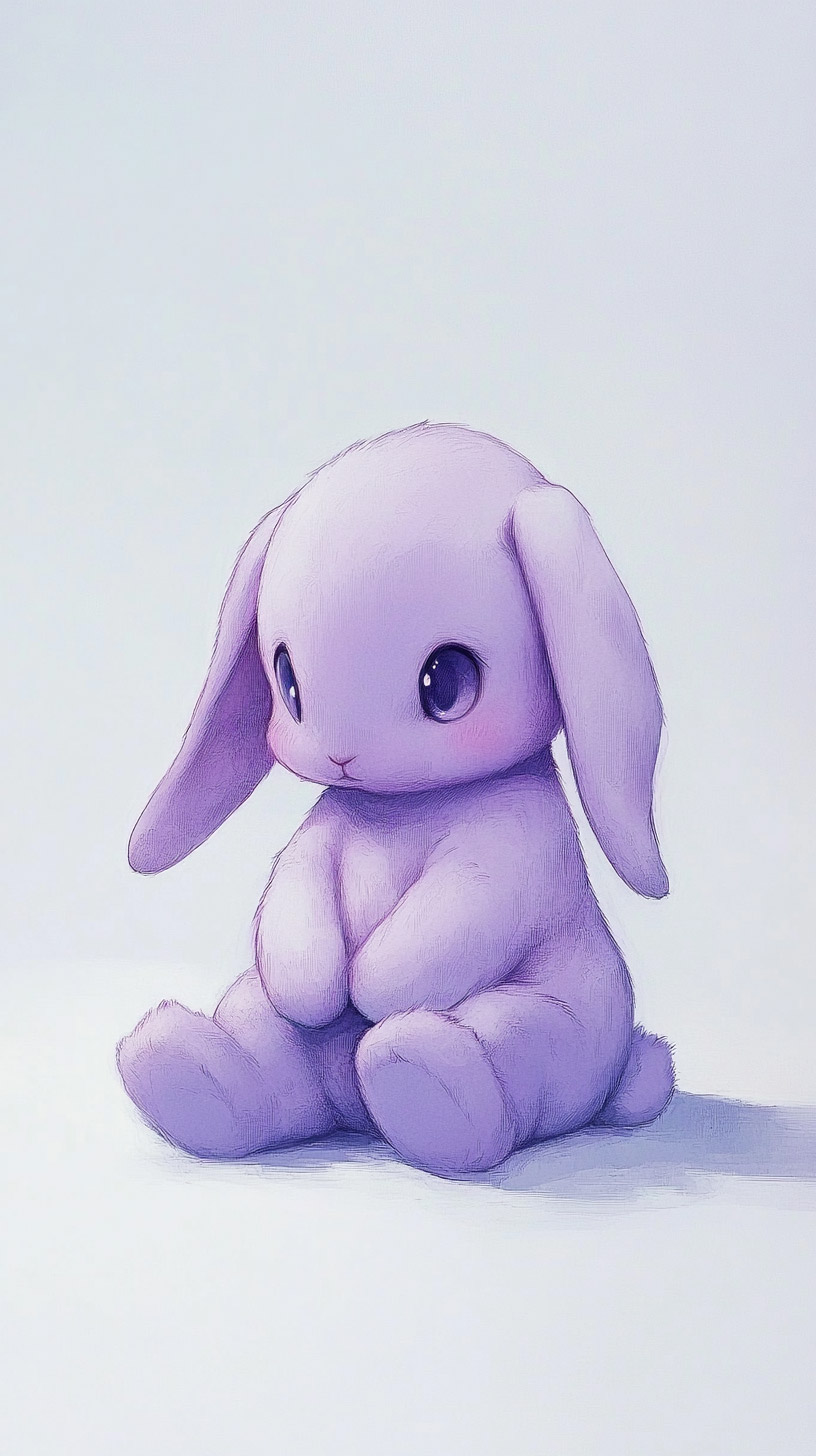 Charming Kawaii Purple Bunny Photo for Mobile Devices