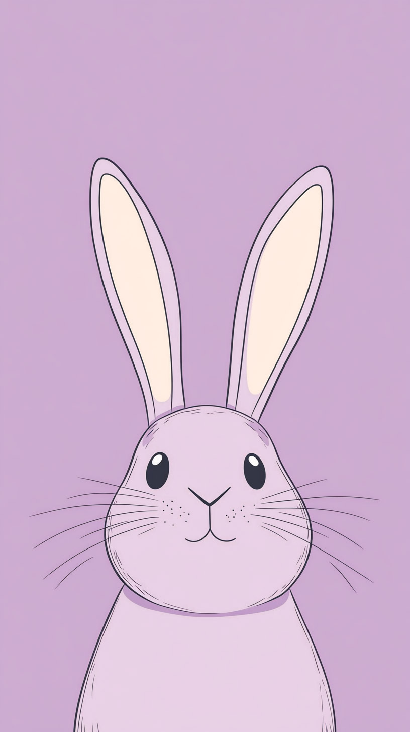 Vibrant Kawaii Purple Bunny Picture for Android Users