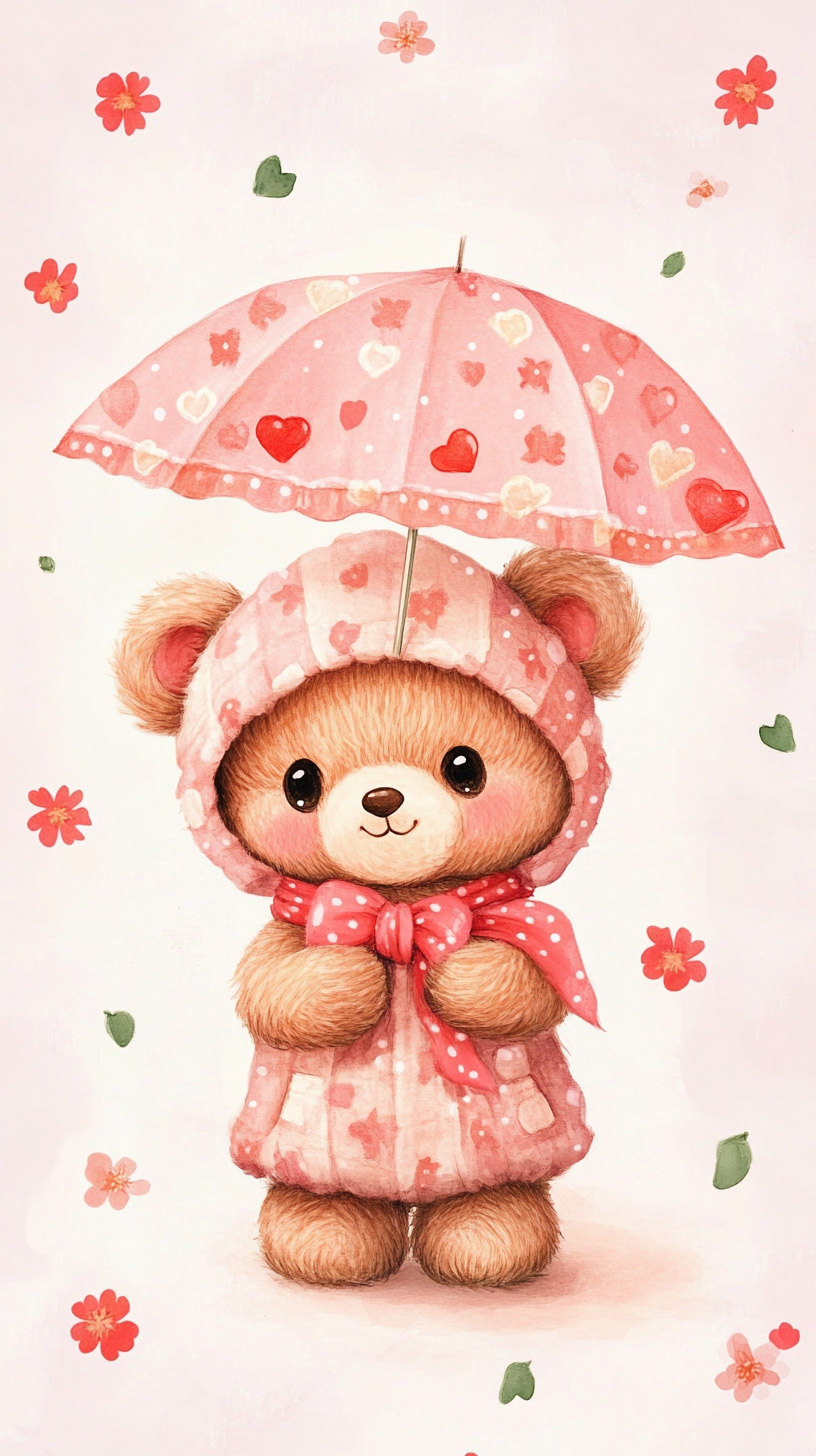 Cute Kawaii Teddy Bear Photo Background for Android