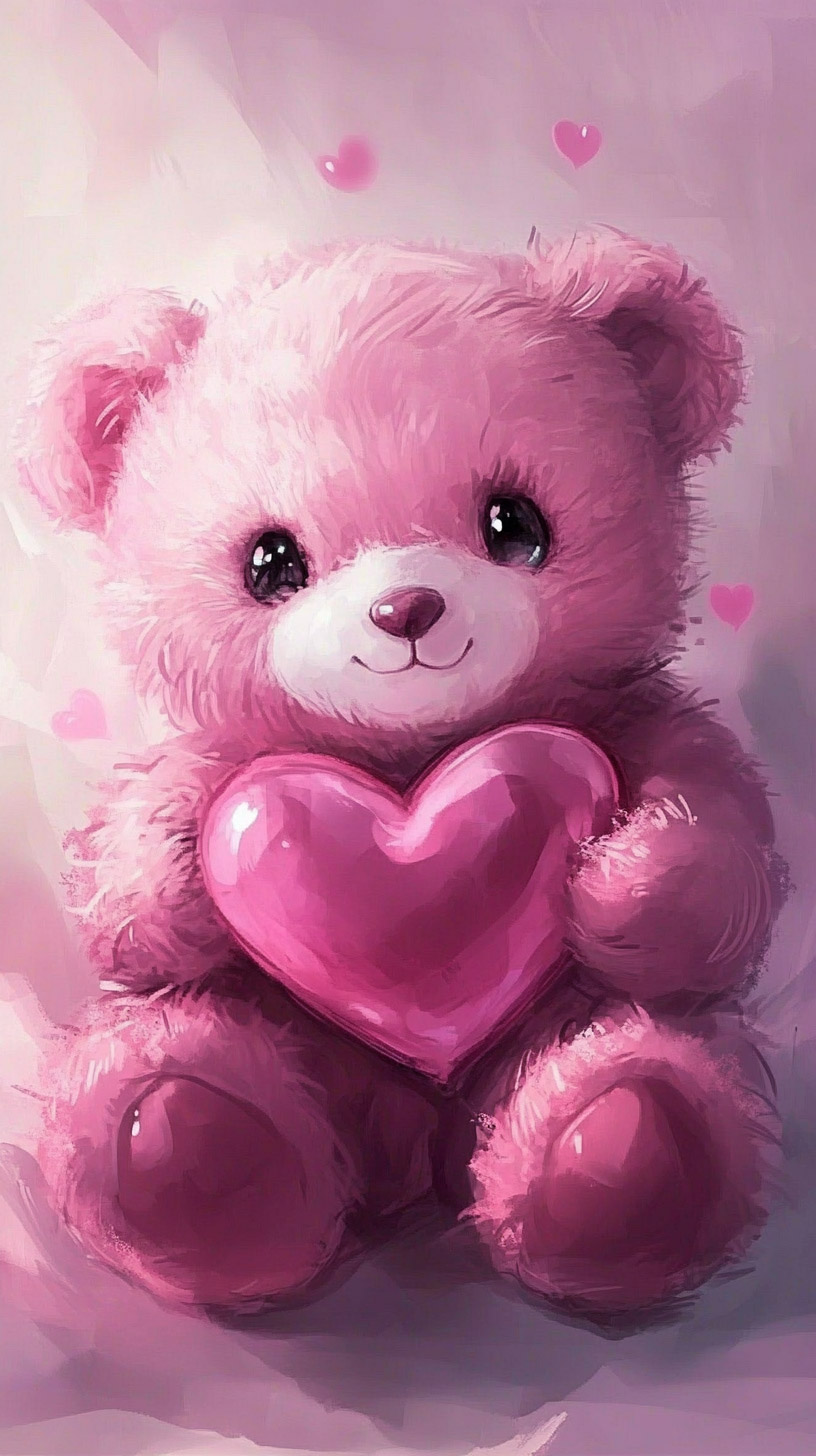 Kawaii Teddy Bear Mobile Wallpaper for Your iPhone