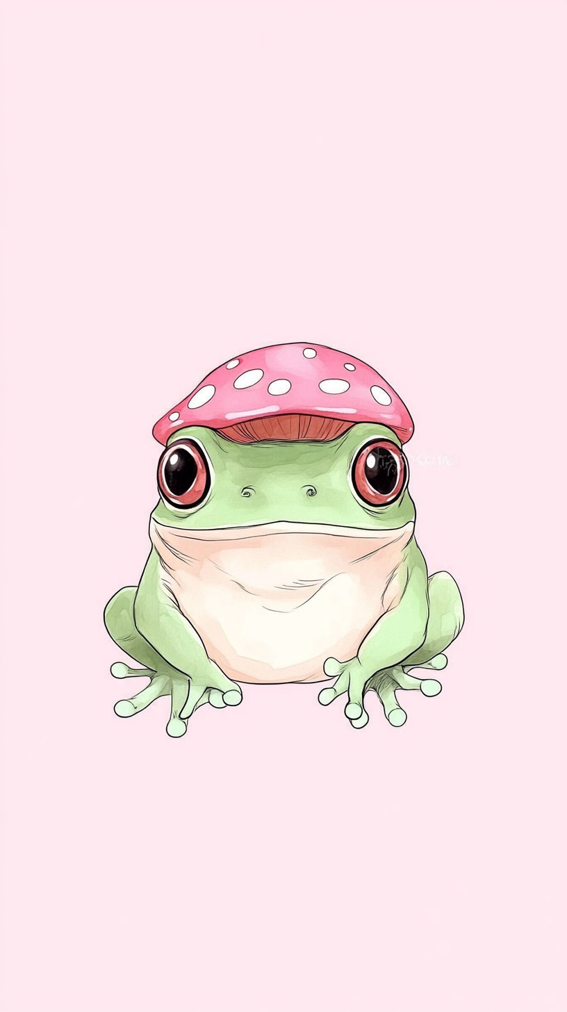 Download Free Digital Background of Cute Frog Image