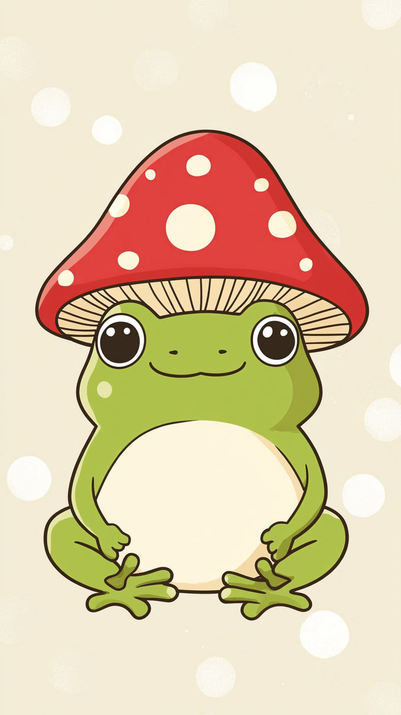 Brighten Your Screen with Cute Frog Digital Wallpaper