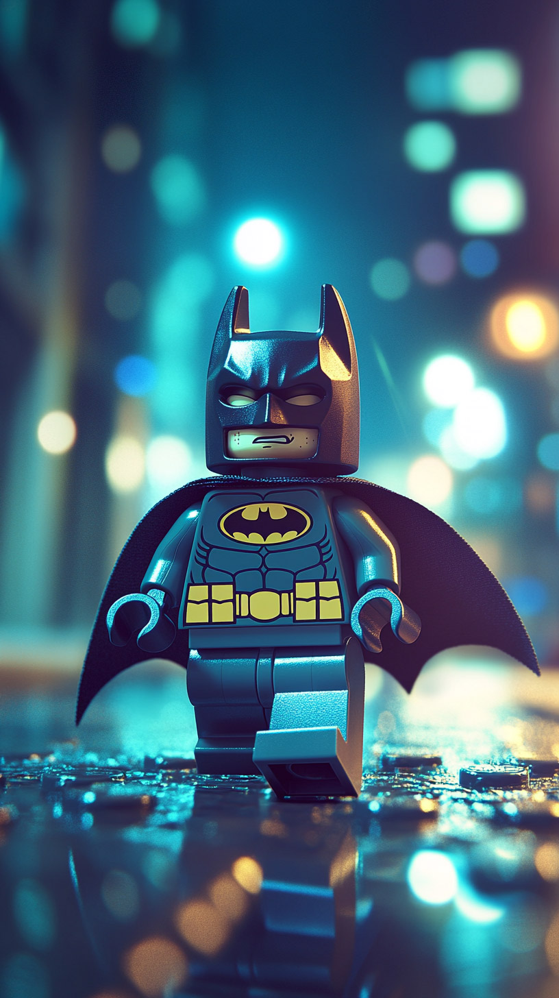 AI Generated HD Lego Batman Mobile Wallpaper for iPhone