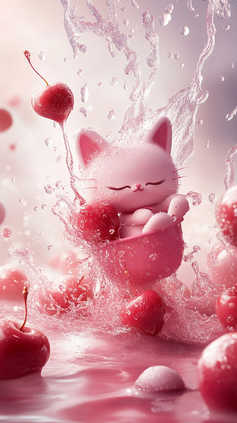 HD Digital Background: Light Pink Hello Kitty for Android