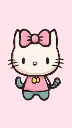 Charming Light Pink Hello Kitty Picture for Mobile Phones