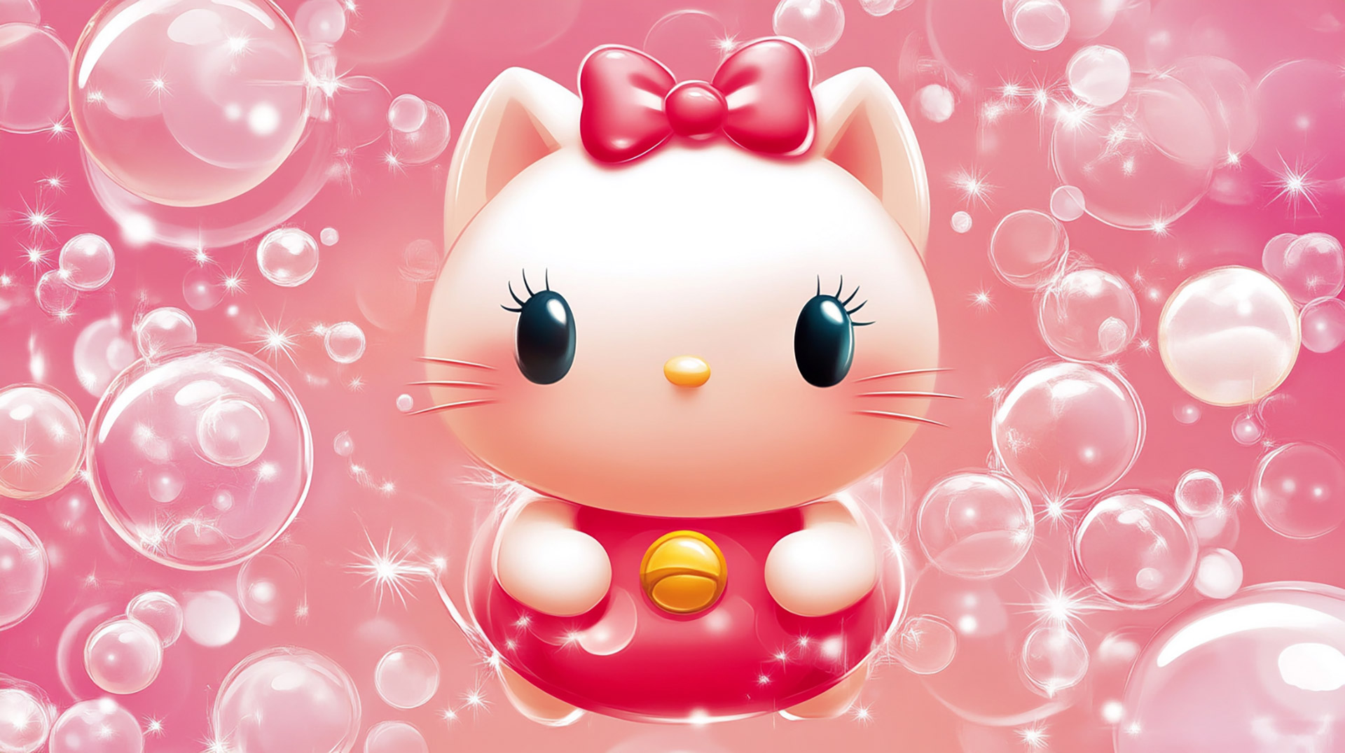 Digital Background with Light Pink Hello Kitty Theme