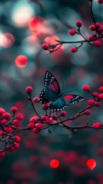 Magical Black and Red Butterfly HD Mobile Wallpaper