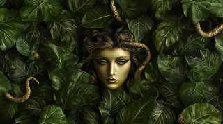 Versace Medusa Digital Background for Stylish Desktop