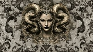 Elegant Medusa Versace Wallpaper Available in 8K