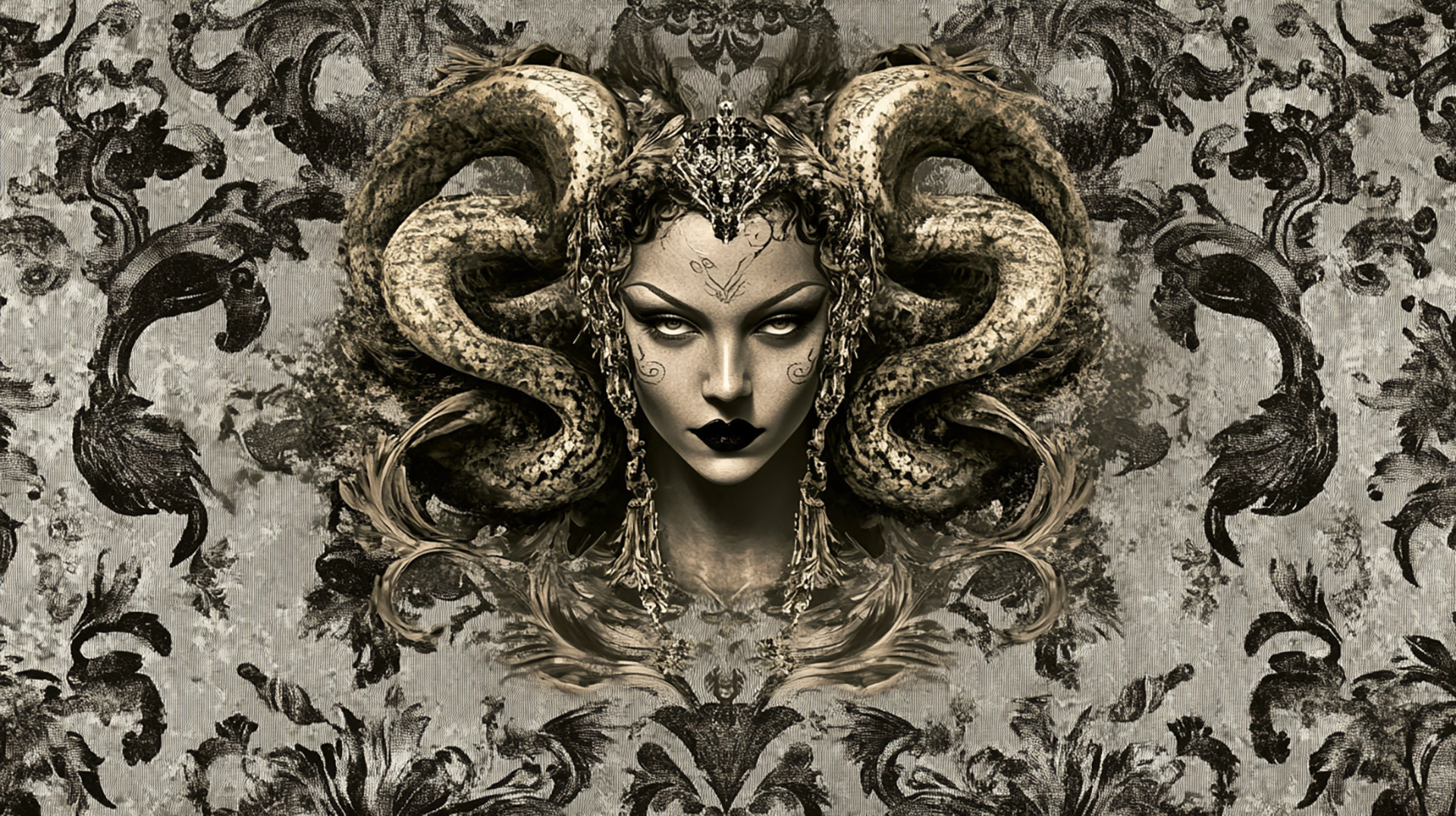 Elegant Medusa Versace Wallpaper Available in 8K