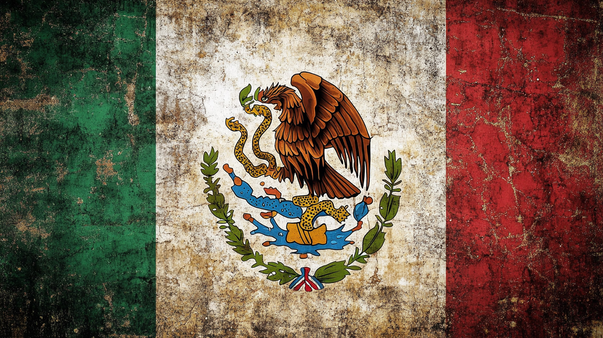 Vibrant Mexican Flag HD Wallpaper for Desktop