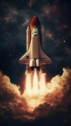 Vibrant Mobile Wallpaper: Modern Space Shuttle Design