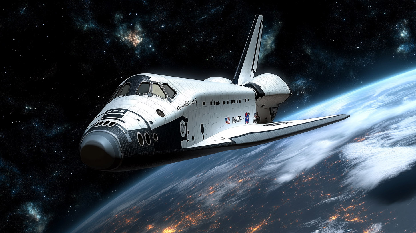 Digital Background of Modern Space Shuttle in 4K