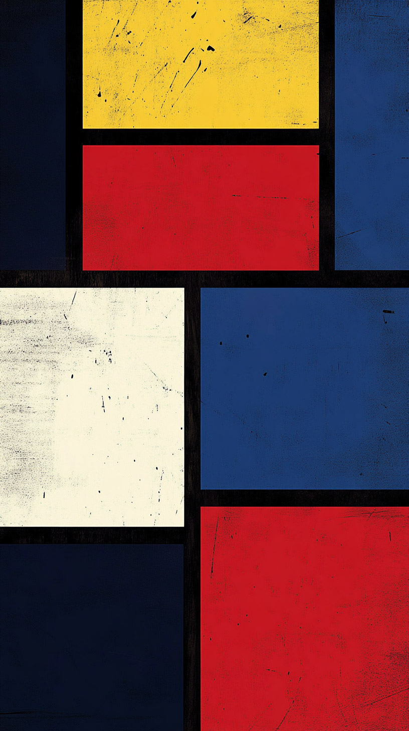 Vibrant Mondrian-Inspired HD Digital Background for Mobile