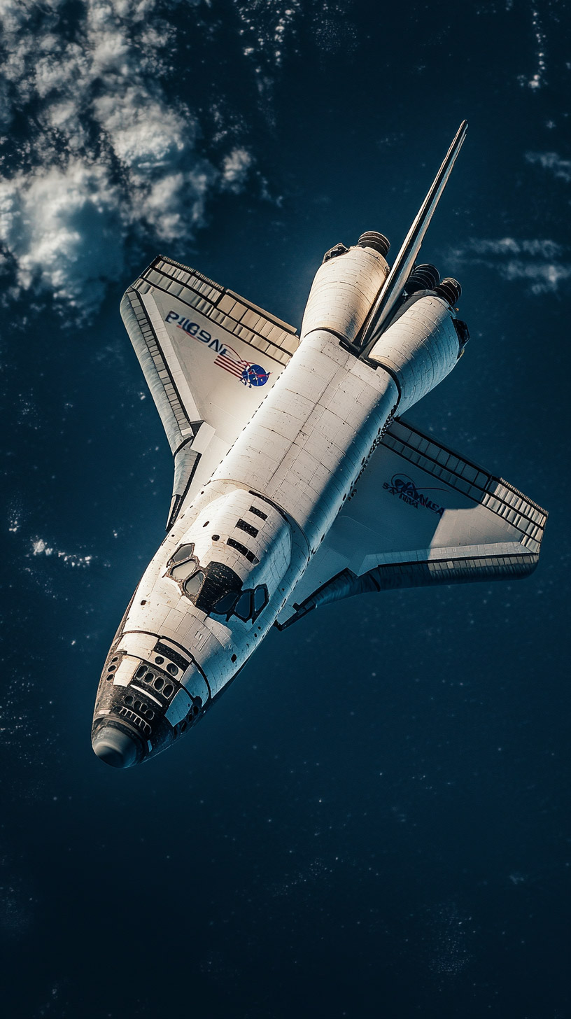 Colorful 4K Mobile Wallpaper Featuring NASA Space Shuttle