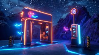 Ultra HD Neon Gas Station Pictures for Free Download