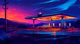 Free Neon Gas Station Stock Photos for HD Background