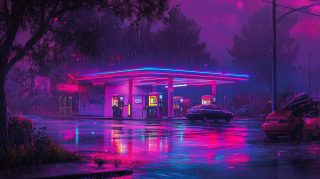 Download 8k Neon Gas Station Wallpapers for Free