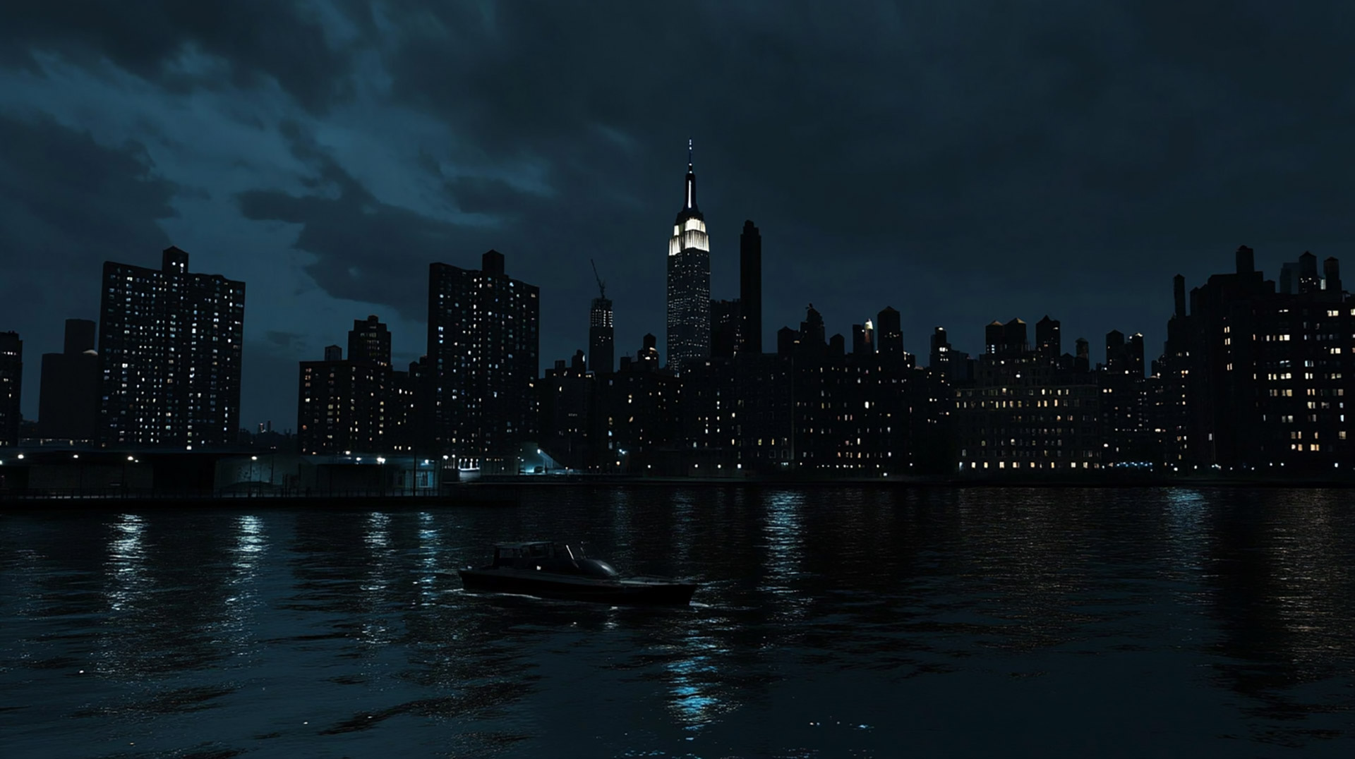 Digital Background of New York City at Night