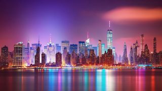 Stunning AI Wallpaper of NYC Skyline at Night