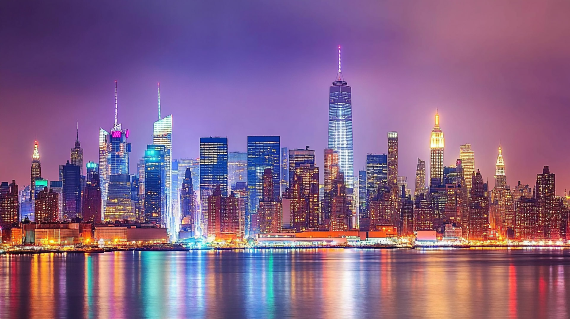 8K HD Wallpaper for Desktop of NYC Night