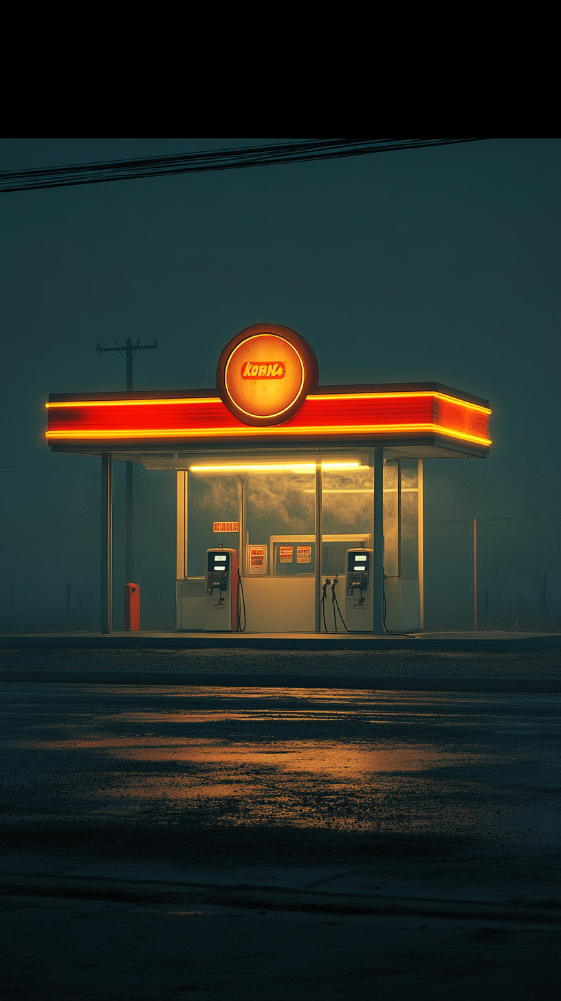 Mobile Wallpaper: Night Gas Station for Android Users