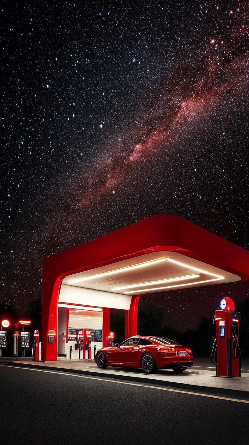 Night Gas Station Picture for Your Mobile Device