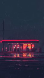 High-Quality Night Gas Station Photos for Android