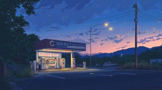 Stunning Night Gas Station: Free HD Wallpaper