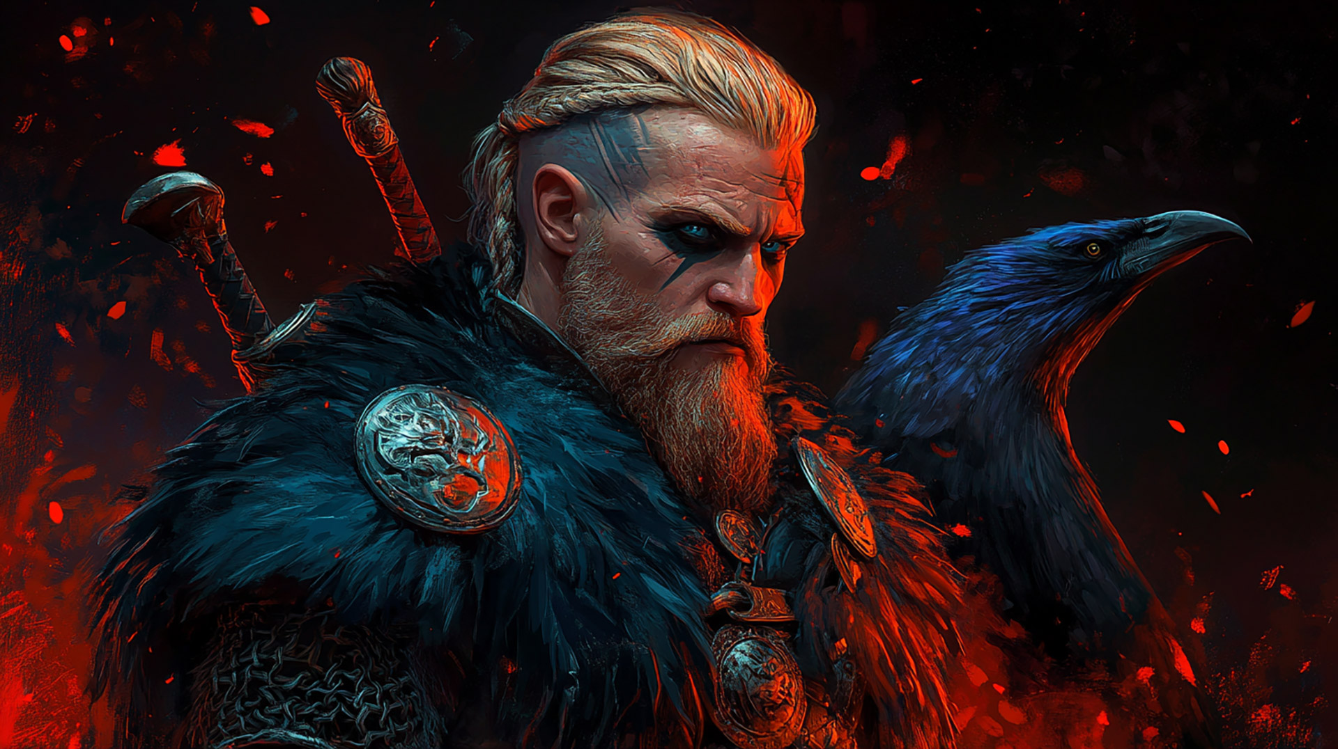 Norse-Inspired Digital Background: Free HD Wallpaper for Desktop