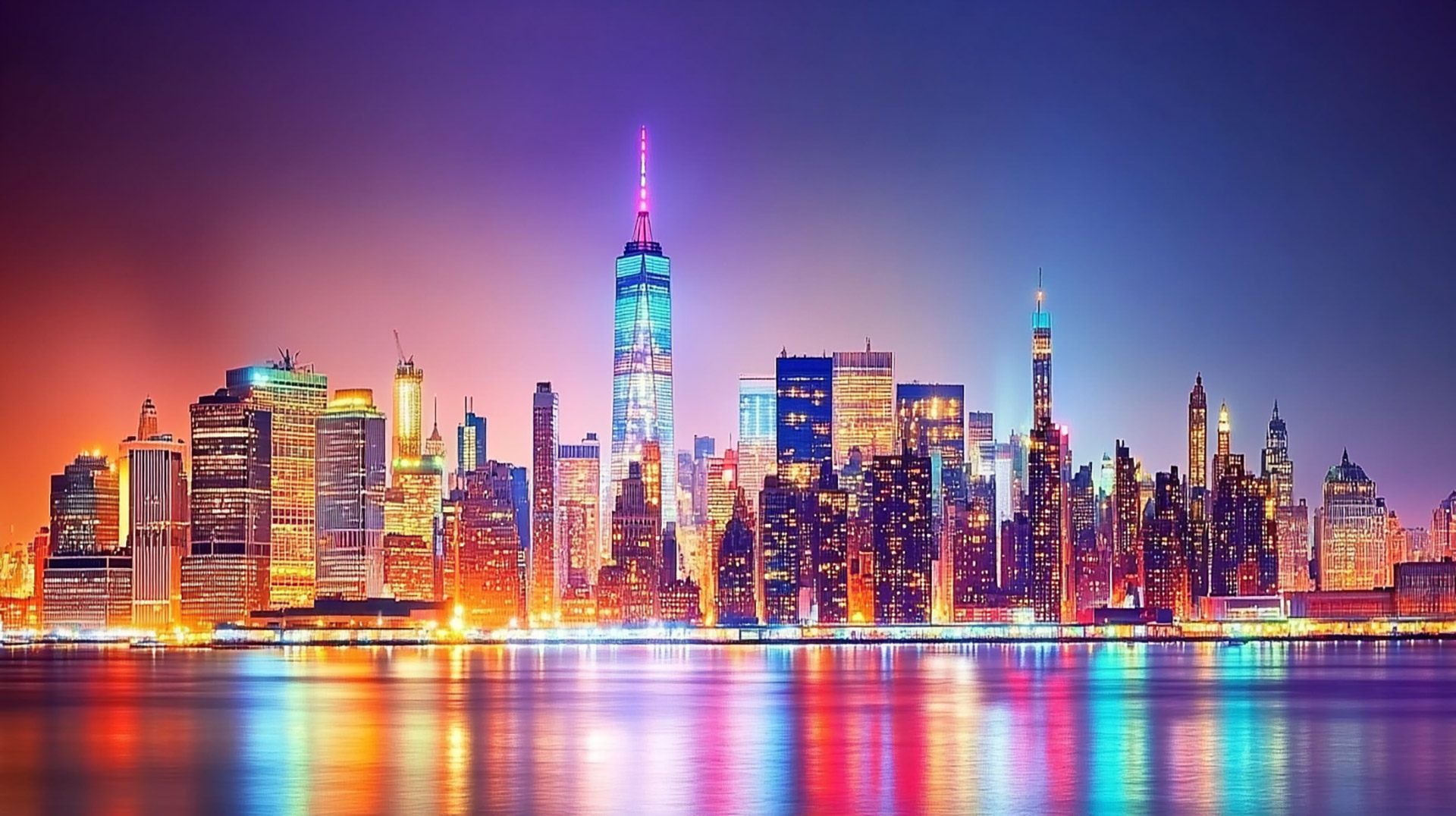 Stunning NYC Skyline at Night HD Wallpaper