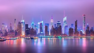 16:9 HD Wallpaper of NYC Skyline After Dark