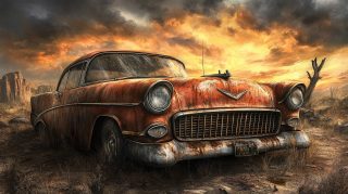 Free AI Wallpaper of Classic Old Cars