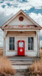 Stunning Digital Background of Old Gas Station for Phones