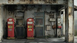 Old Gas Station Wallpaper: Free HD Digital Background