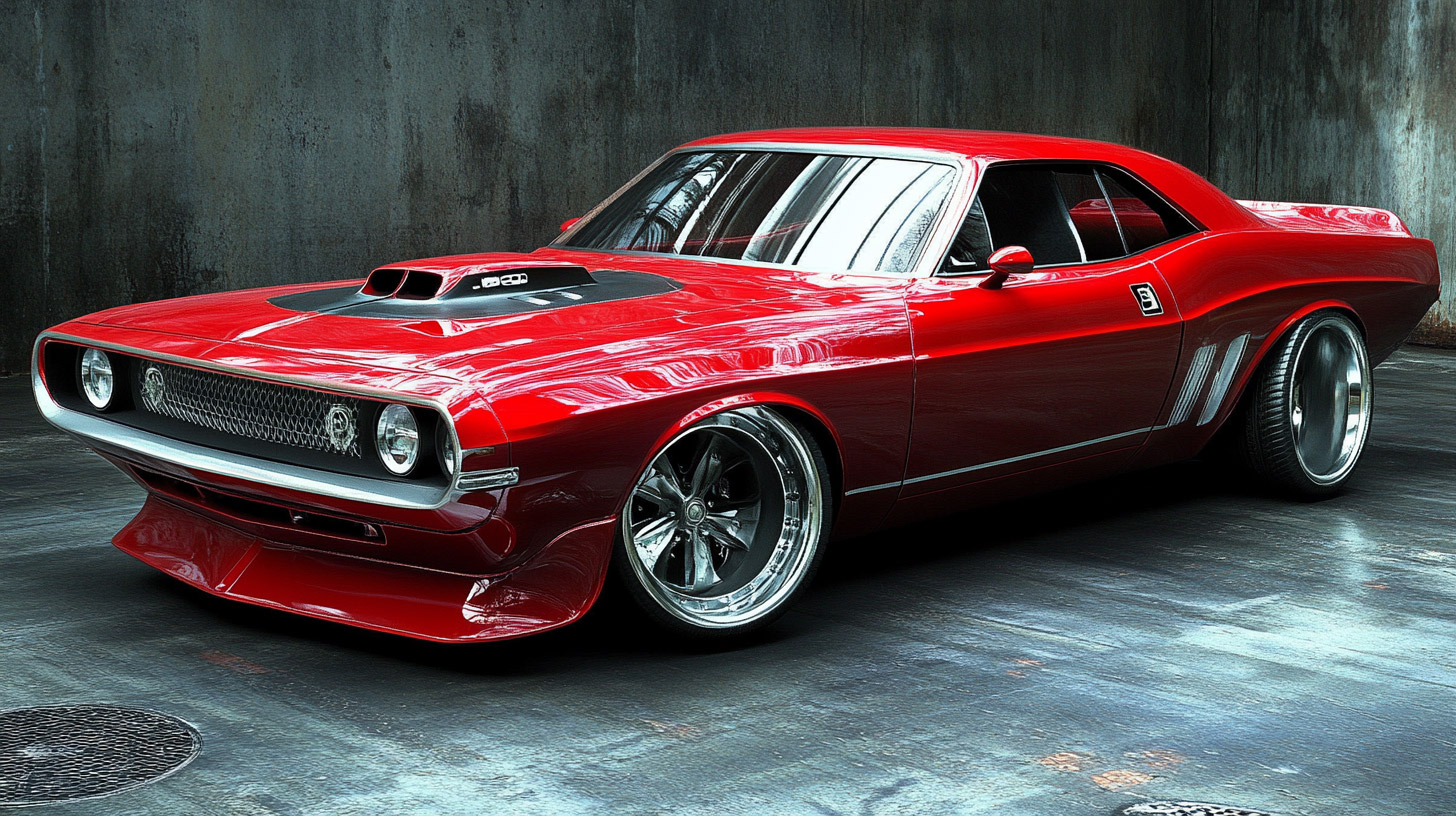 Stunning Digital Backgrounds of Vintage Muscle Cars