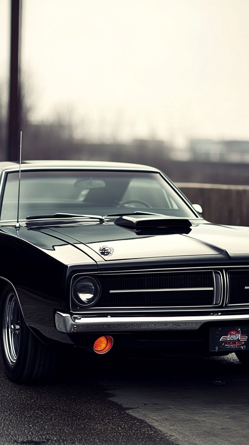 Classic Muscle Car Digital Background for iPhone