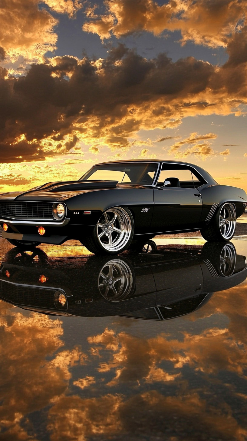 Free Muscle Car Mobile Wallpaper for iPhone