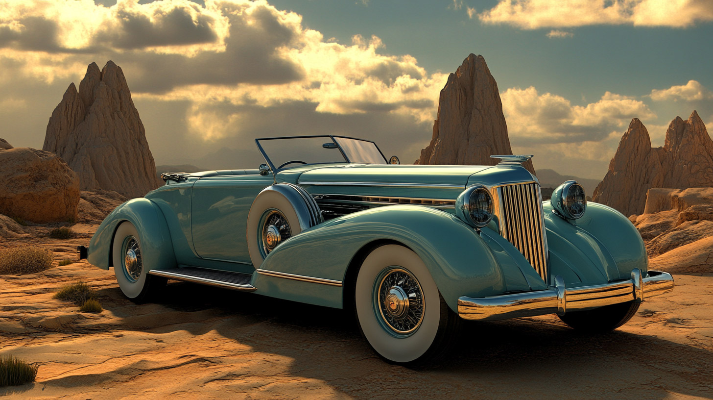 AI-Generated Wallpapers: Old Cars in Digital Art