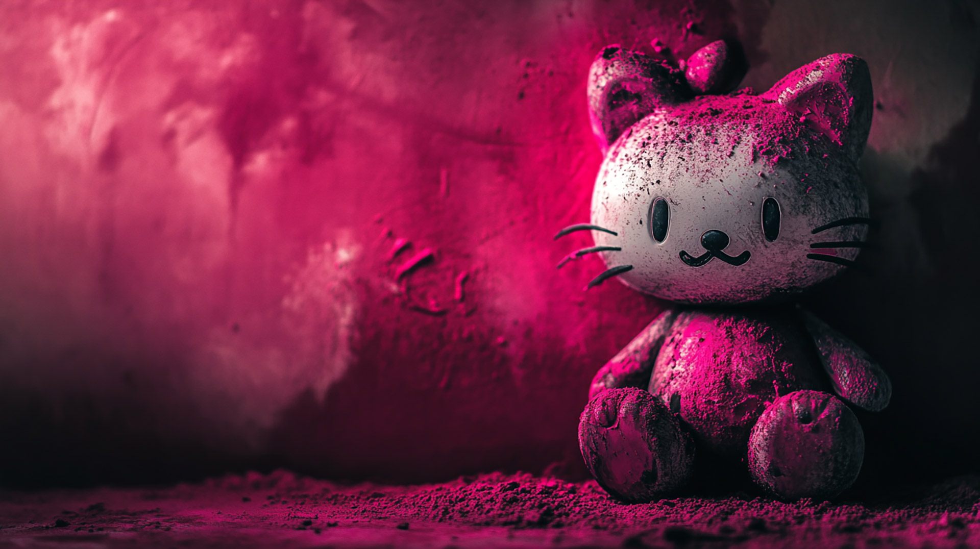 Cute Pink and Black Hello Kitty AI Wallpaper