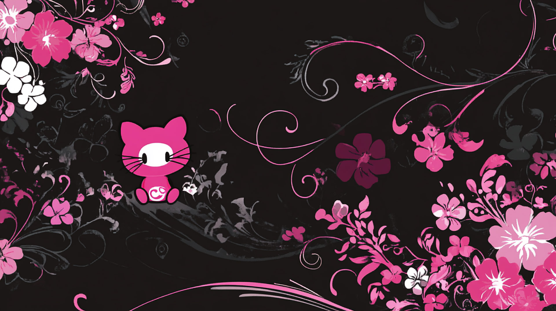 Download Ultra HD Pink and Black Wallpaper