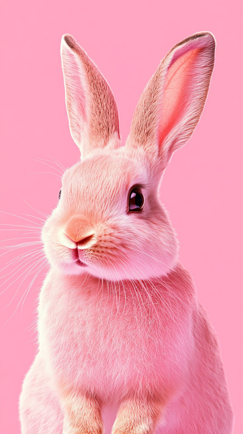 Stunning Pink Bunny Mobile Wallpaper for iPhone