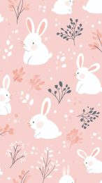 Trendy Pink Bunny Phone Wallpaper for All Models