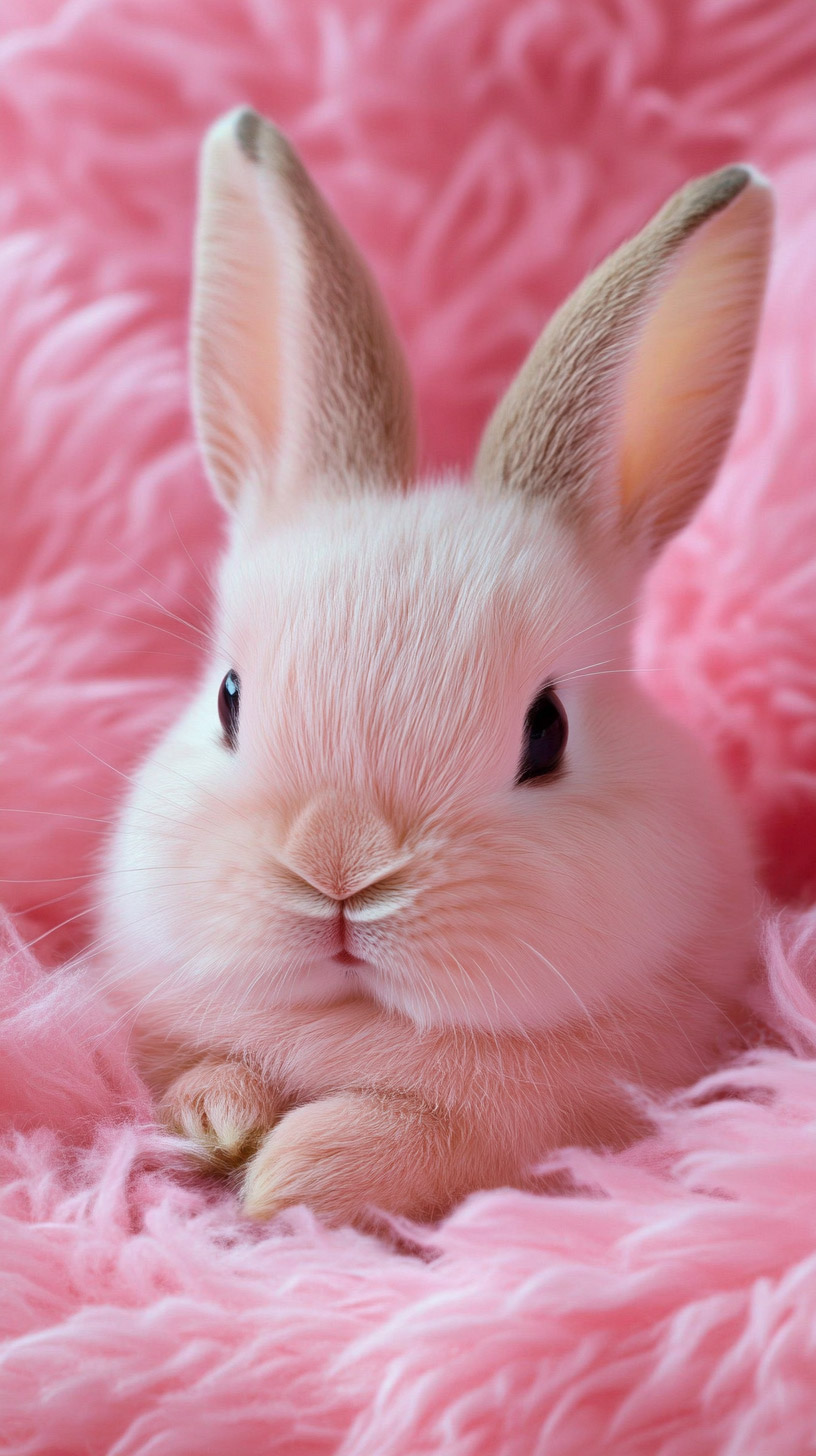 Adorable Pink Bunny Photos for Your Mobile Wallpaper