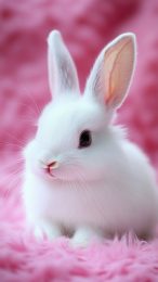 High Definition Pink Bunny Wallpaper for iPhone Devices