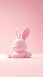 Free Digital Background: Pink Cute Bunny for Mobile