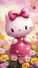 Adorable Pink Hello Kitty Background for iPhone Users