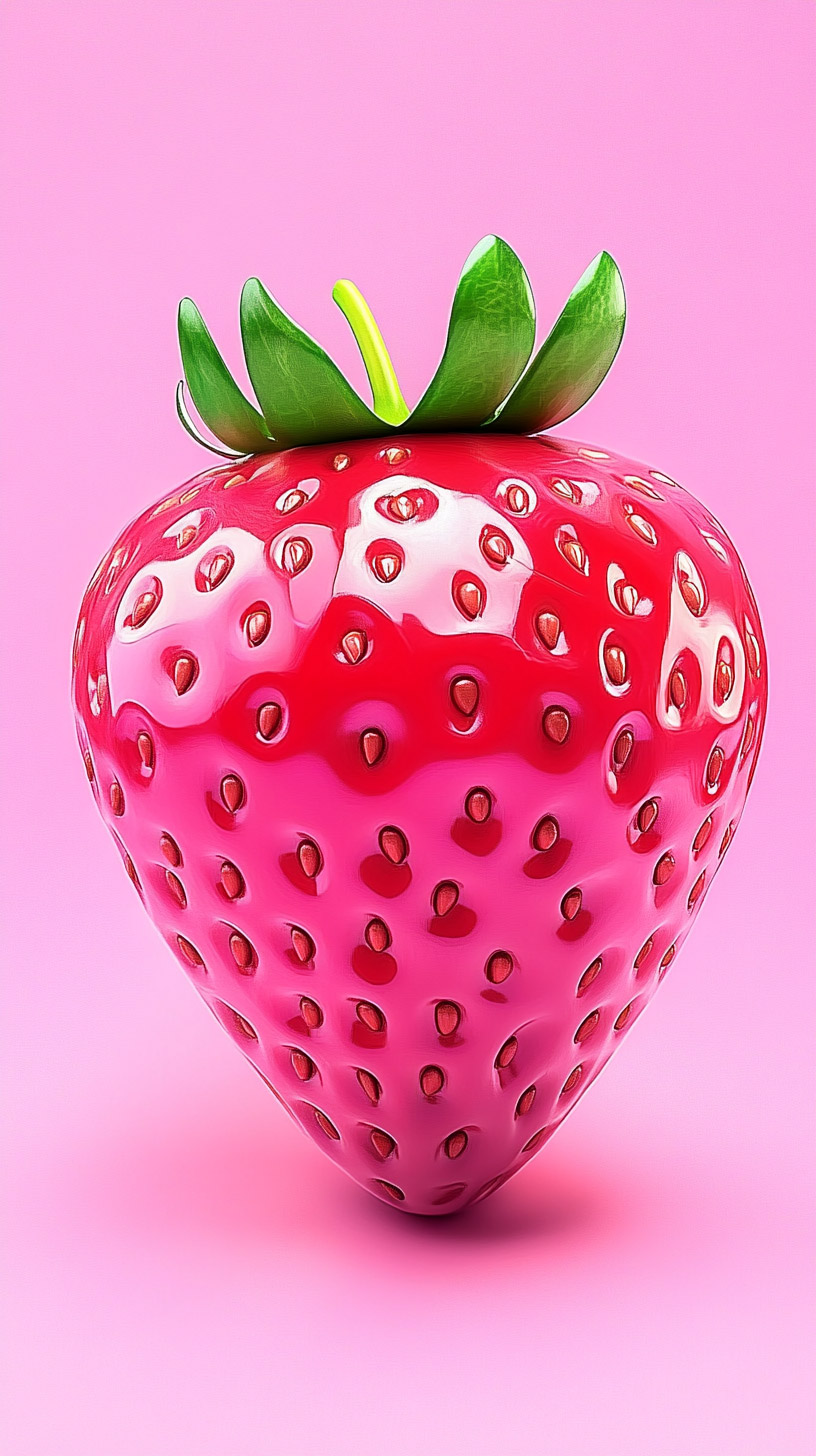 Cute Pink Strawberry iPhone Wallpaper for Mobile Use