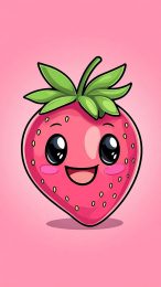 Brighten Your Mobile with Pink Strawberry HD Photos