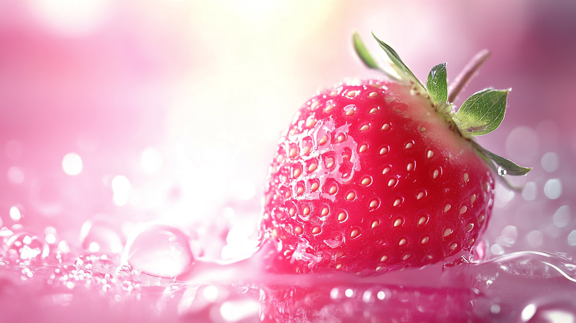 8K Pink Strawberry Digital Background for Creative Minds